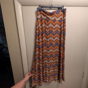 3/$10 Multicolor Chevron Maxi Skirt XL